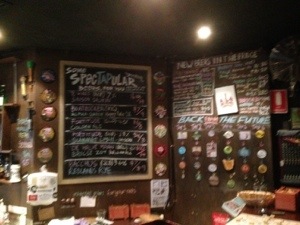 The beer specials board at Scratch.