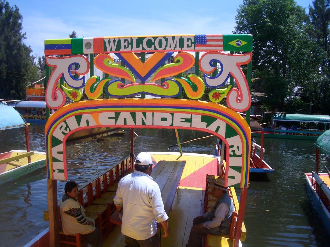 trajineras at Xochimilco, Mexico