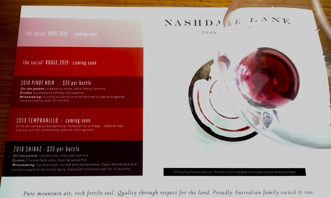 Nashdale Lane winery Orange